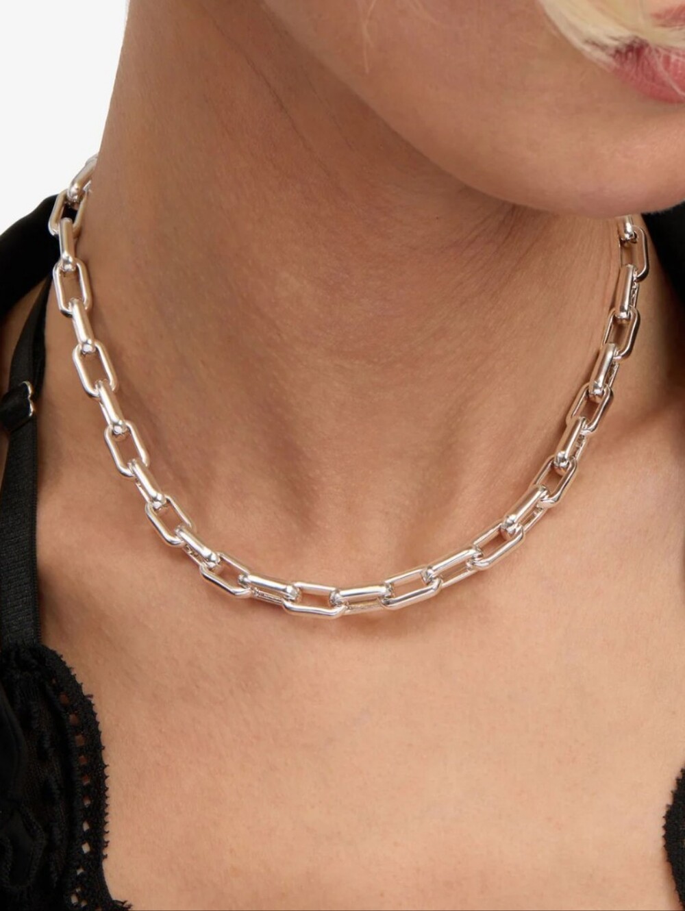 Lil Frankie Chain Necklace Silver 18" Long